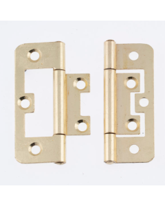 Pair Eclipse 60mm Electro Brass Flush Hinges | 14961