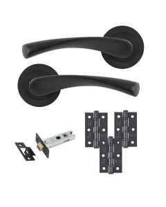 Eclipse Freestyle Matt Black Monza Latch Door Pack | 76x51mm (3