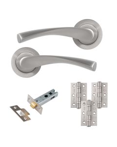 Eclipse Freestyle Satin Nickel Monza Latch Door Pack | 76x51mm (3