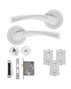 Eclipse Freestyle Polished Chrome Monza Bathroom Door Pack | 76x51mm (3