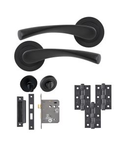 Eclipse Freestyle Matt Black Monza Bathroom Door Pack | 76x51mm (3