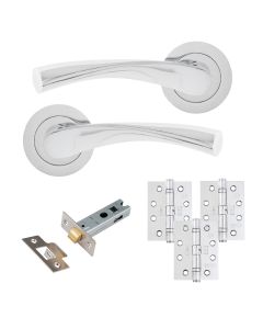 Eclipse Freestyle Polished Chrome Monza Latch Door Pack | 102x76mm (4