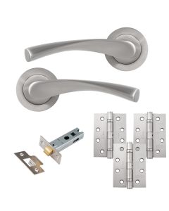 Eclipse Freestyle Satin Nickel Monza Latch Door Pack | 102x76mm (4