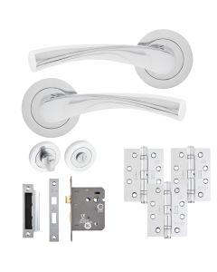 Eclipse Freestyle Polished Chrome Monza Bathroom Door Pack | 102x76mm (4