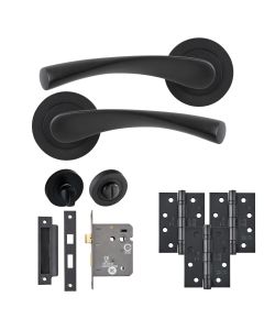 Eclipse Freestyle Matt Black Monza Bathroom Door Pack | 102x76mm (4