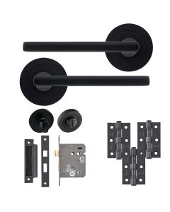 Eclipse Freestyle Matt Black Auriga Bathroom Door Pack | 76x51mm (3