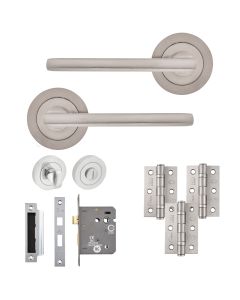 Eclipse Freestyle Satin Nickel Auriga Bathroom Door Pack | 76x51mm (3
