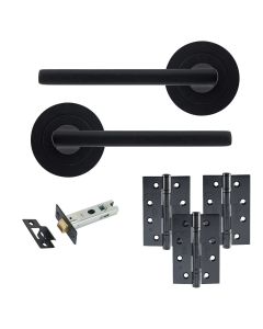 Eclipse Freestyle Matt Black Auriga Latch Door Pack | 102x67mm (4