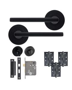 Eclipse Freestyle Matt Black Auriga Bathroom Door Pack | 102x67mm (4