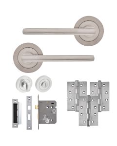 Eclipse Freestyle Satin Nickel Auriga Bathroom Door Pack | 102x67mm (4