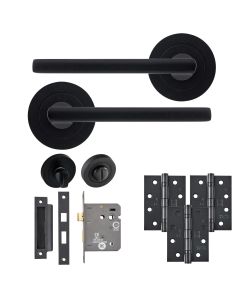 Eclipse Freestyle Matt Black Auriga Bathroom Door Pack | 102x76mm (4