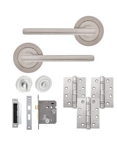 Eclipse Freestyle Satin Nickel Auriga Bathroom Door Pack | 102x76mm (4
