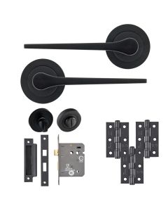 Eclipse Freestyle Matt Black Monte Bathroom Door Pack | 76x51mm (3