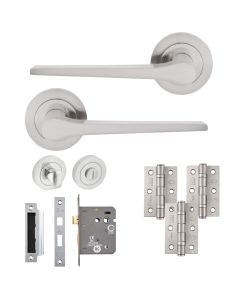 Eclipse Freestyle Satin Nickel Monte Bathroom Door Pack | 76x51mm (3