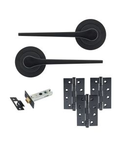 Eclipse Freestyle Matt Black Monte Latch Door Pack | 102x67mm (4