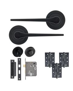 Eclipse Freestyle Matt Black Monte Bathroom Door Pack | 102x67mm (4