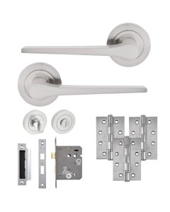 Eclipse Freestyle Satin Nickel Monte Bathroom Door Pack | 102x67mm (4