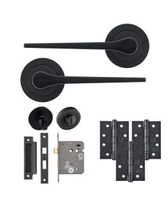 Eclipse Freestyle Matt Black Monte Bathroom Door Pack | 102x76mm (4