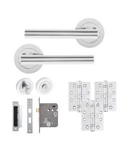 Eclipse Freestyle Polished Chrome Corvette Bathroom Door Pack | 102x76mm (4