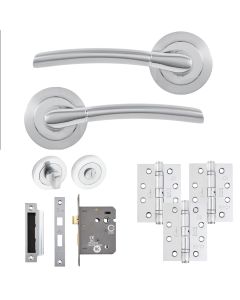 Eclipse Freestyle Polished & Satin Chrome Tifosi Bathroom Door Pack | 102x76mm (4