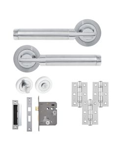 Eclipse Insignia Polished & Satin Chrome Elettra Bathroom Door Pack | 76x51mm (3