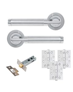 Eclipse Insignia Polished & Satin Chrome Elettra Latch Door Pack | 102x76mm (4