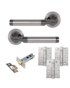 Eclipse Insignia Satin & Black Nickel Elettra Latch Door Pack | 102x76mm (4