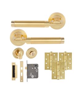 Eclipse Insignia Satin & Polished Brass Elettra Bathroom Door Pack | 102x76mm (4