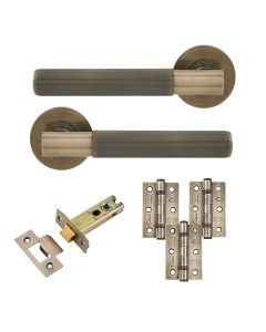 Eclipse Insignia Antique Brass Linear Latch Door Pack | 76x51mm (3