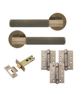 Eclipse Insignia Antique Brass Linear Latch Door Pack | 102x76mm (4
