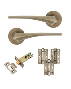 Eclipse Insignia Antique Brass Lanza Latch Door Pack | 76x51mm (3