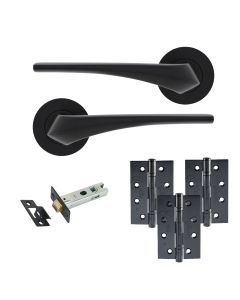 Eclipse Insignia Matt Black Lanza Latch Door Pack | 102x67mm (4