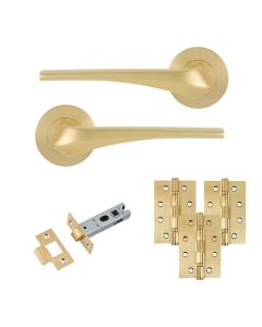 Eclipse Insignia Satin Brass Lanza Latch Door Pack | 102x67mm (4