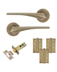 Eclipse Insignia Antique Brass Lanza Latch Door Pack | 102x67mm (4