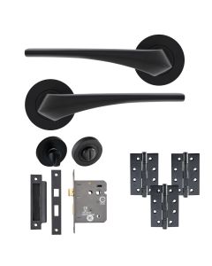 Eclipse Insignia Matt Black Lanza Bathroom Door Pack | 102x67mm (4