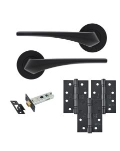 Eclipse Insignia Matt Black Lanza Latch Door Pack | 102x76mm (4