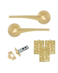 Eclipse Insignia Satin Brass Lanza Latch Door Pack | 102x76mm (4