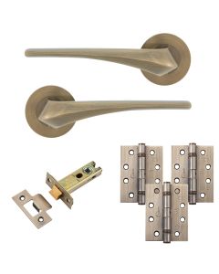 Eclipse Insignia Antique Brass Lanza Latch Door Pack | 102x76mm (4
