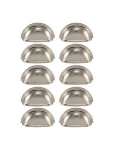 Pack 10 x Satin Nickel 76mm Traditional Cup Pull