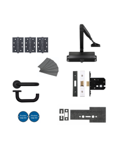 Architectural Office Fire Door Non-Locking Kit Matt Black | KITA4-FDP-A4-BK