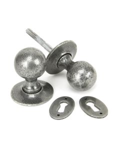 From the Anvil Set Pewter Round Mortice / Rim Knob | 33778