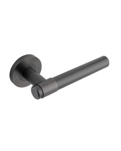 Eclipse Dark Bronze Collared Lever Handle on rose | 34353