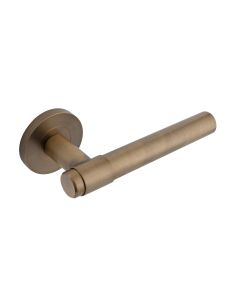 Eclipse Antique Brass Collared Lever Handle on rose | 34354