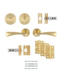 Satin Brass Sintra Bathroom Pack - Ultimate Door Pack
