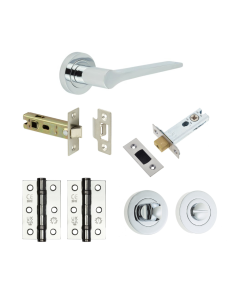 Polished Chrome Belgravia Bathroom Door Handle Set