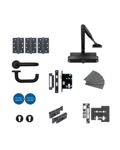 Architectural Office Fire Door Locking Kit Matt Black | KITA3-FDP-A3-BK