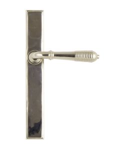 Set From the Anvil Polished Nickel Slimline Reeded Lever Latch Furniture | 45425