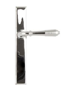 Set From the Anvil Polished Chrome Slimline Reeded Lever Latch Furniture | 45426