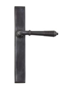 Set From the Anvil Aged Bronze Slimline Reeded Lever Latch Furniture | 45427