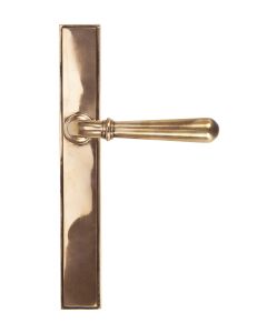 Set From the Anvil Polished Bronze Slimline Newbury Lever Latch Furniture | 45432
